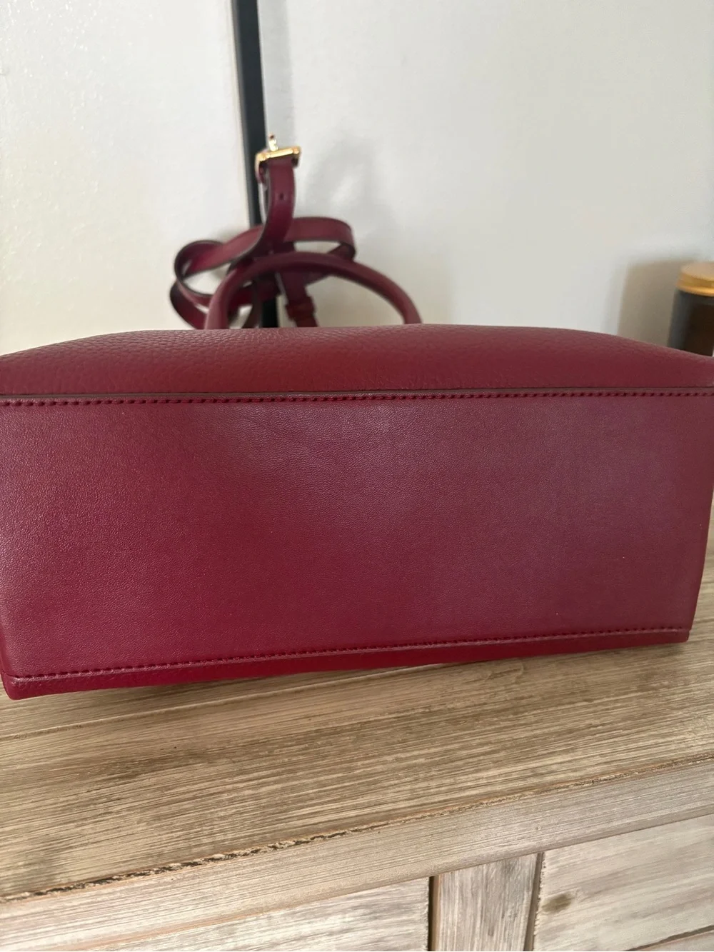 Michael Kors Kiri Burgundy Pebbled Leather Dome Satchel